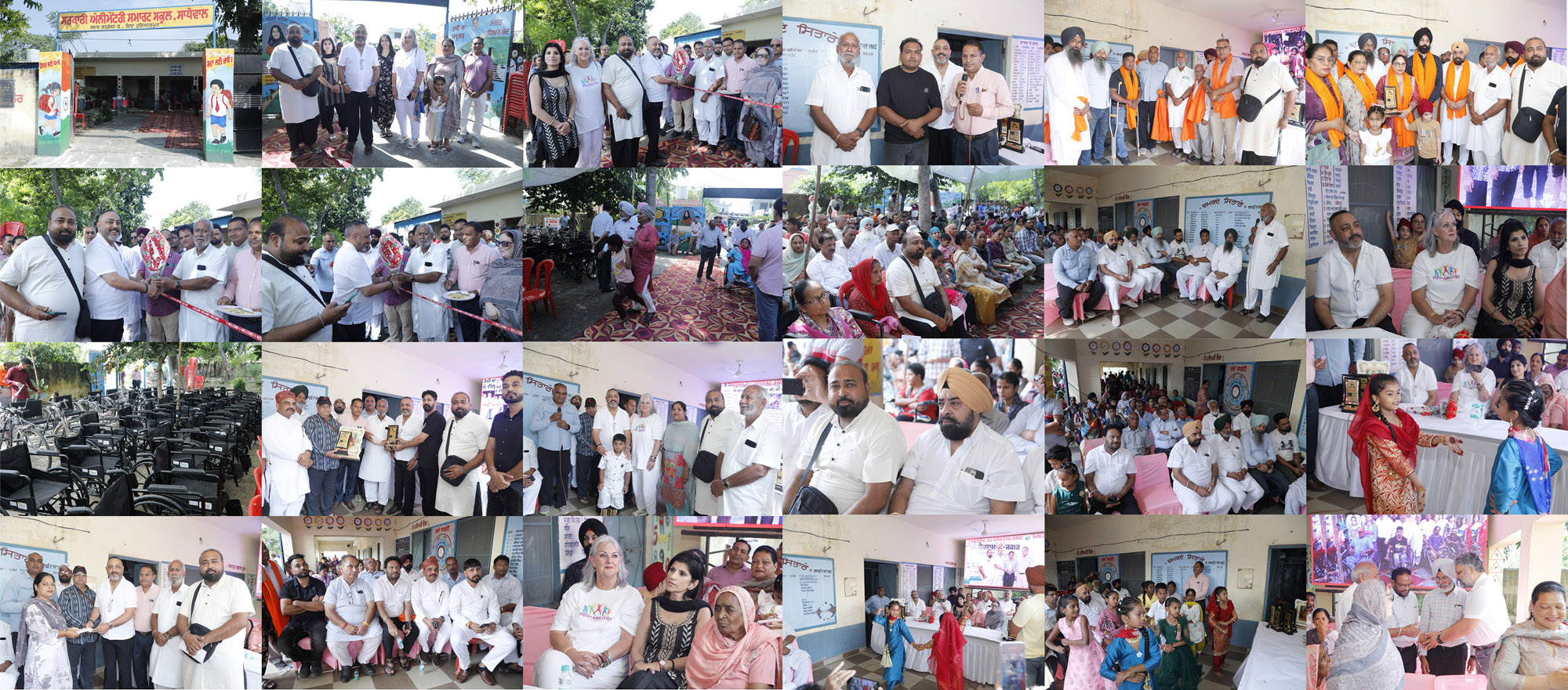 Raju Brothers Welfare Society UK and Punjab organized a free mega camp of wheelchairs and tricycles in village Sadhowal.